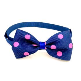 Pet Supplies Accessories Polka Dot Bow Tie (Option: Dark Blue Pink Dots-Free Size)