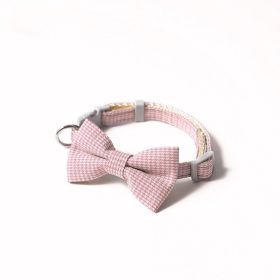 Pet Adjustable Bow Cat Collar (Color: pink)