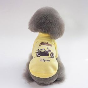 Dog Winter Pet Clothes Brushed Hoody (Option: Motorcycle Sweater Yellow-M)