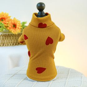 Pet Indoor And Outdoor Dog Cat Clothes Bottoming Shirt (Option: Turmeric-L)