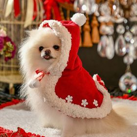 Pet Dog Christmas Holiday Cloak (Option: Red-Plus Size)