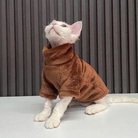 Thick German Mink Velvet Warm Bottoming Comfortable Cat Dog Clothes (Option: Brown Coffee-M Recommended 250 Kg 300 Kg)